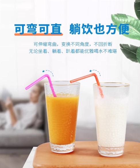 Disposable Straw | Flexible Colourful 100 PCS