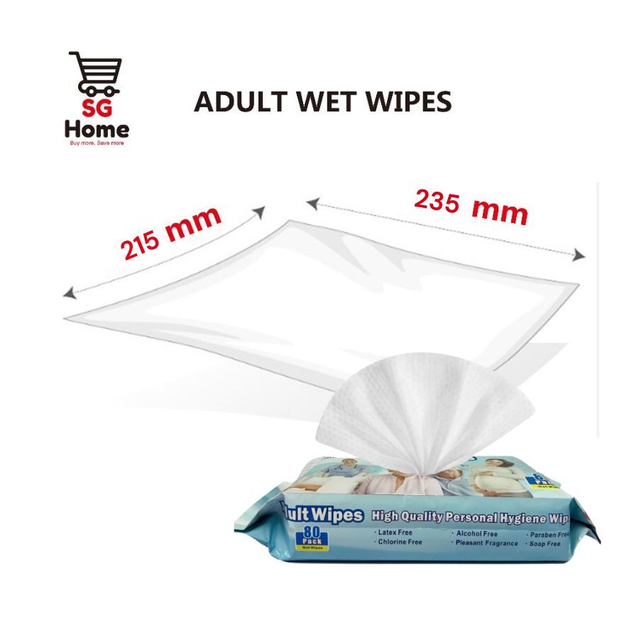 Sg Home Adult wipes Wet Wipes Unscented 80Pcs