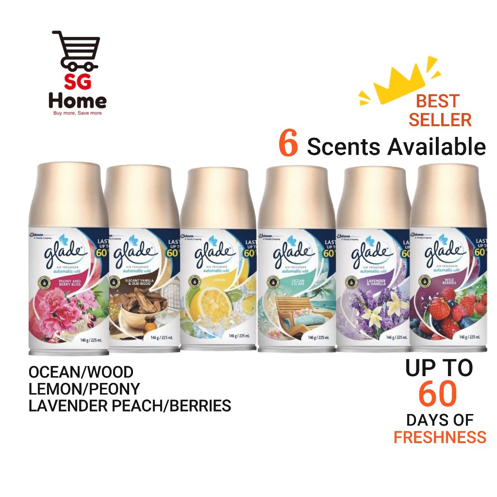 Glade Automatic Spray Refill Scent Fragrance Air freshener Aroma Diffuser Automatic Spray Device Compatible 146g l 225ml