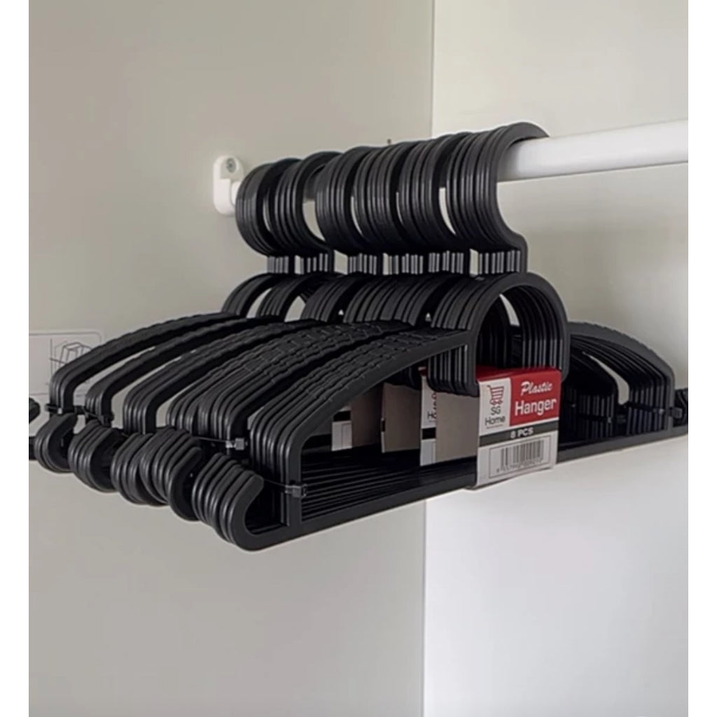 Anti-Slip Hanger Plastic Clothes hanger Non slip l 8Pcs / Set