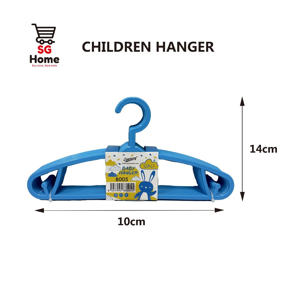 Kids Hanger Baby Clothes Hanger Anti Slip Plastic | 12 Pcs/Set