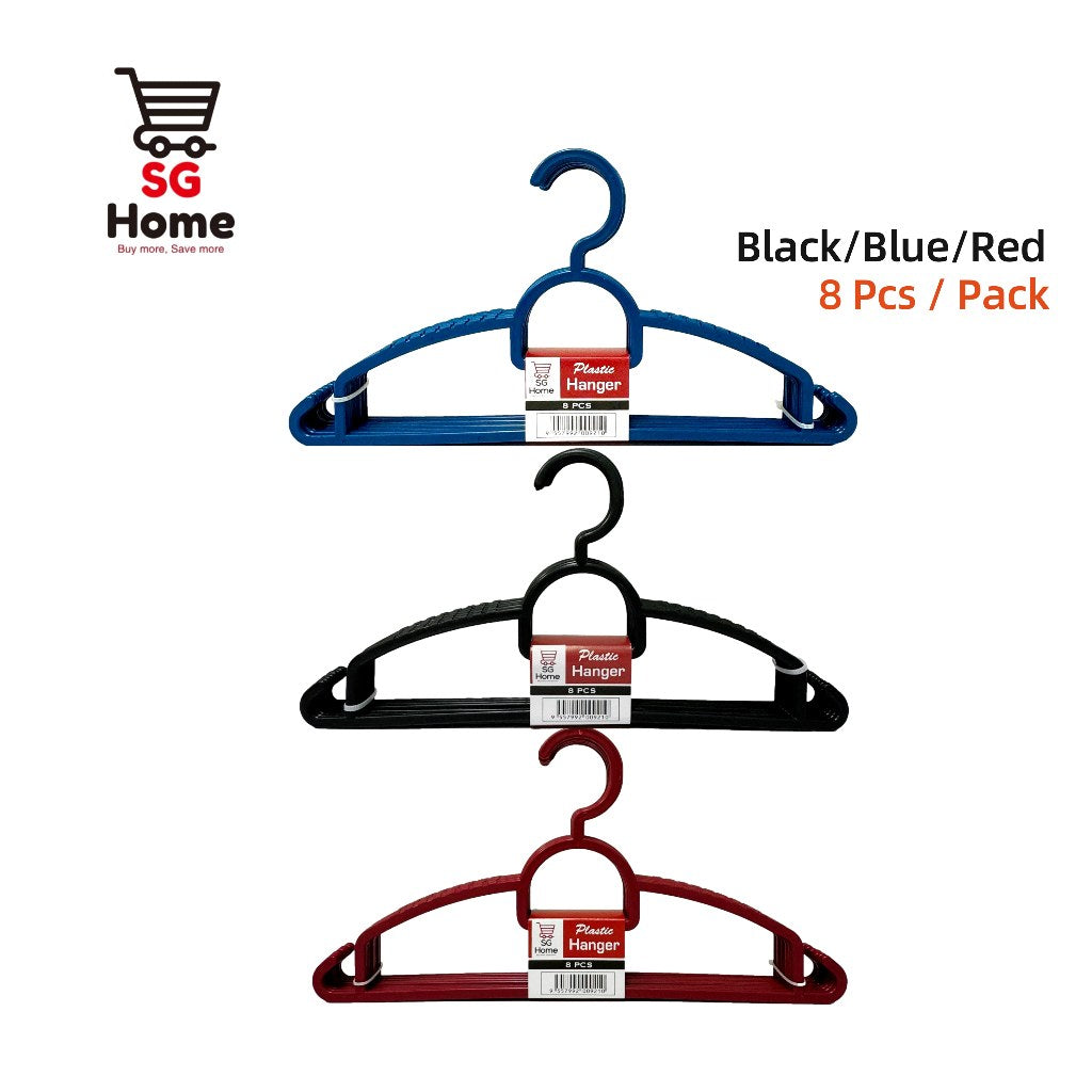 Anti-Slip Hanger Plastic Clothes hanger Non slip l 8Pcs / Set