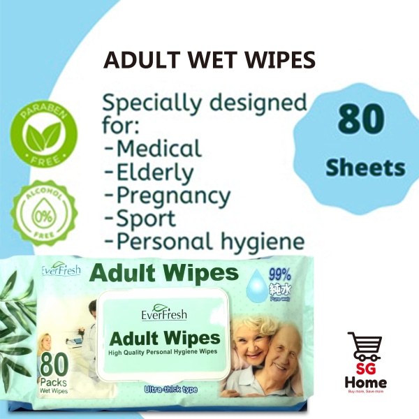 Everfresh Adult Wet Wipes 80Sheets | Pack (N20609)