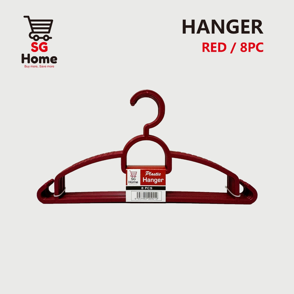 Anti-Slip Hanger Plastic Clothes hanger Non slip l 8Pcs / Set