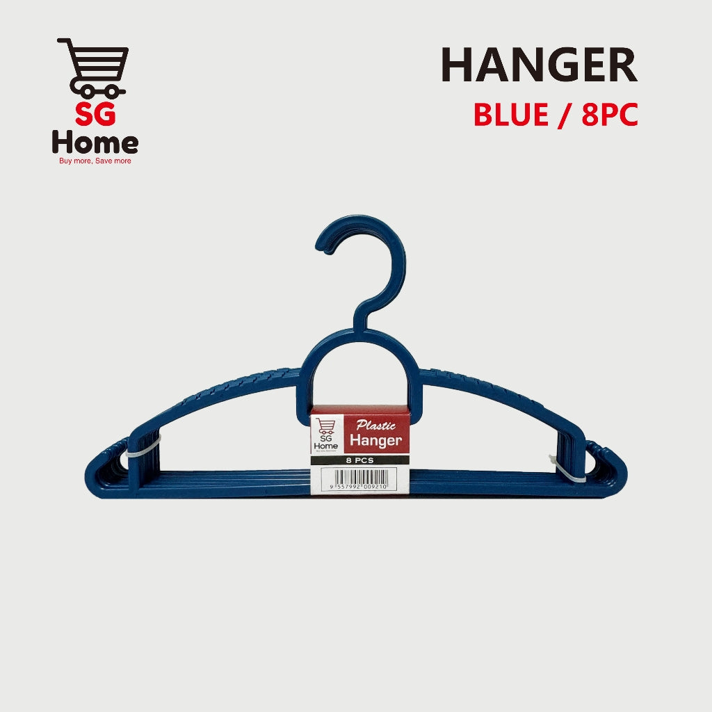 Anti-Slip Hanger Plastic Clothes hanger Non slip l 8Pcs / Set