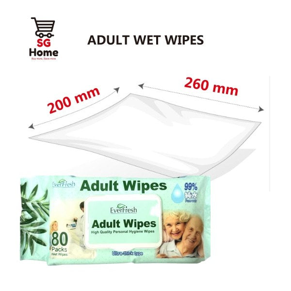 Everfresh Adult Wet Wipes 80Sheets | Pack (N20609)