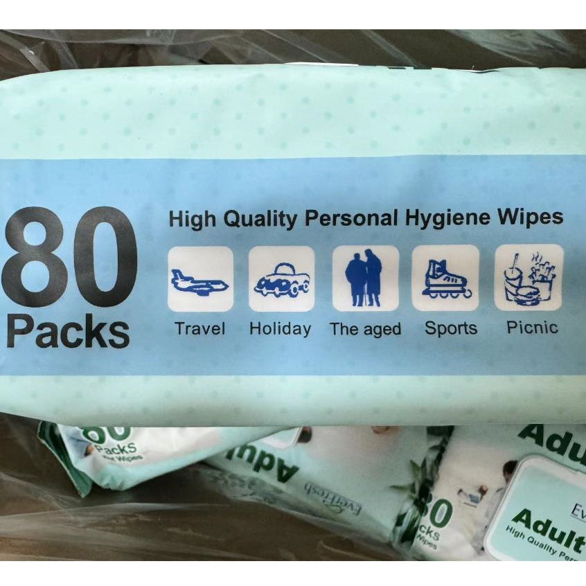 Everfresh Adult Wet Wipes 80Sheets | Pack (N20609)