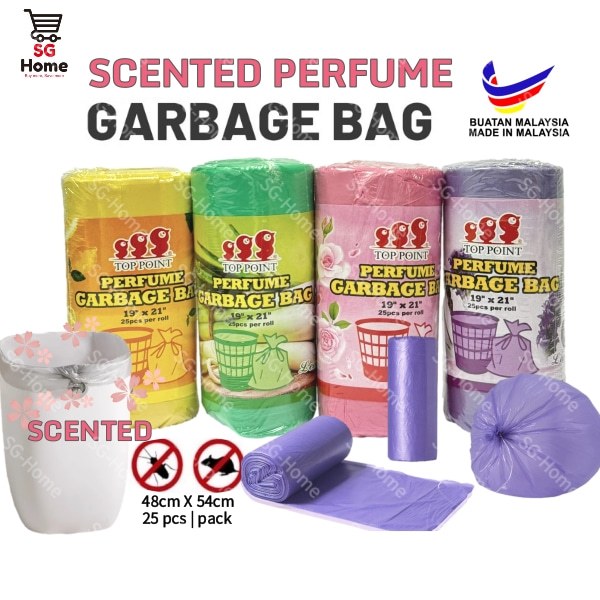 Trash Bags Garbage Bags | Rubbish Bin Bag | Drawstring Kitchen Bag with fragrant | Biodegradable 25 Pcs | Roll