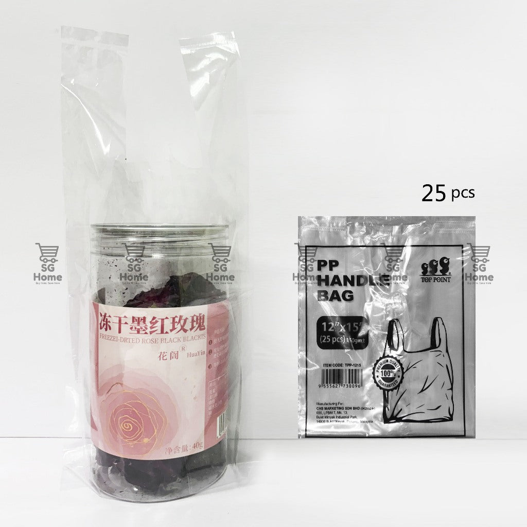 Transparent Plastic Bag | White Plastic Bag | Takeaway bag | Handle Bag | Thick Plastic Bag Trawstring Food Bag