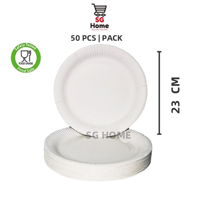 Disposable Paper Plate | Tableware Food Grade Safe | Spoons | Forks | Straw | Stirrer 5PP