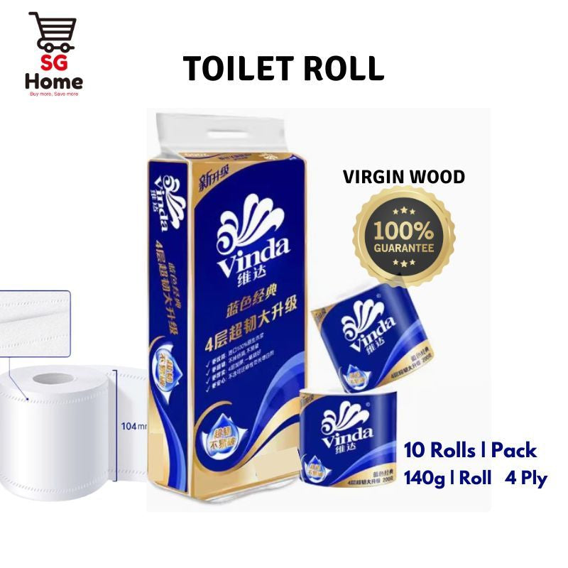 VINDA Toilet Roll Toilet Paper Sensitive Skin 100% Virgin Wood 4ply