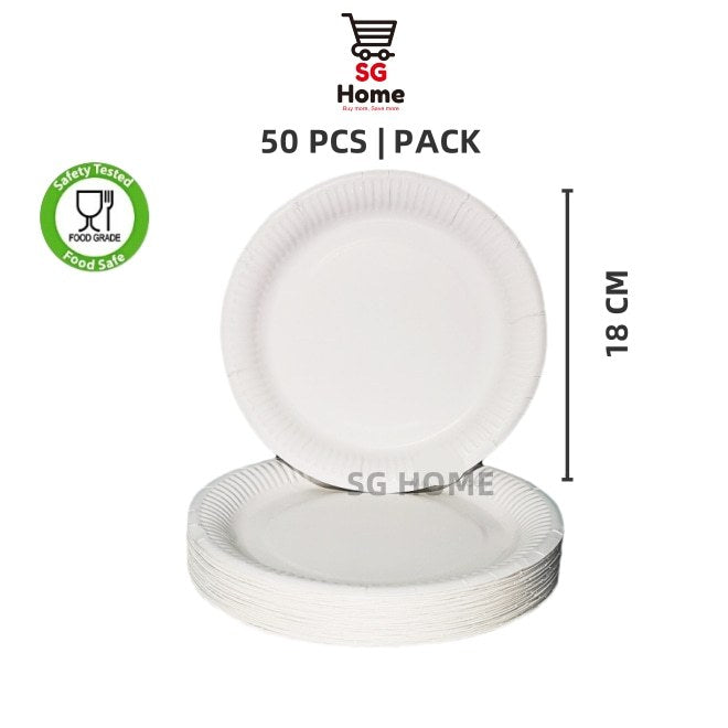 Disposable Paper Plate | Tableware Food Grade Safe | Spoons | Forks | Straw | Stirrer 5PP