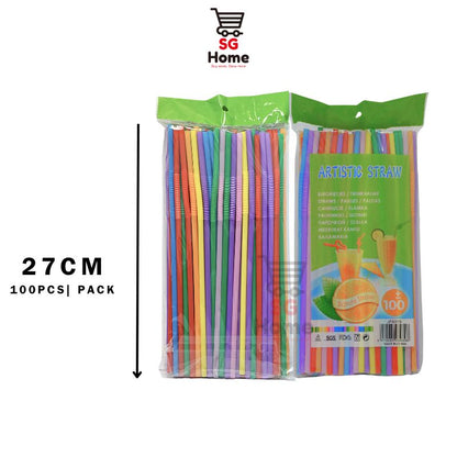 Disposable  Straw | Flexible Colourful 100 PCS