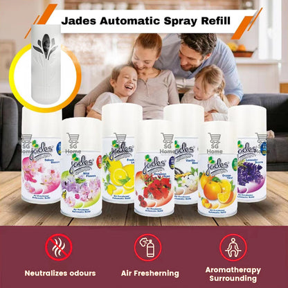 Jades Automatic Spray Refill | Glade Compatible Scent Fragrance Air freshener Lemon Flower Perfume Scented Lavender