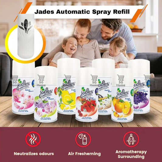 Jades Automatic Spray Refill | Glade Compatible Scent Fragrance Air freshener Lemon Flower Perfume Scented Lavender