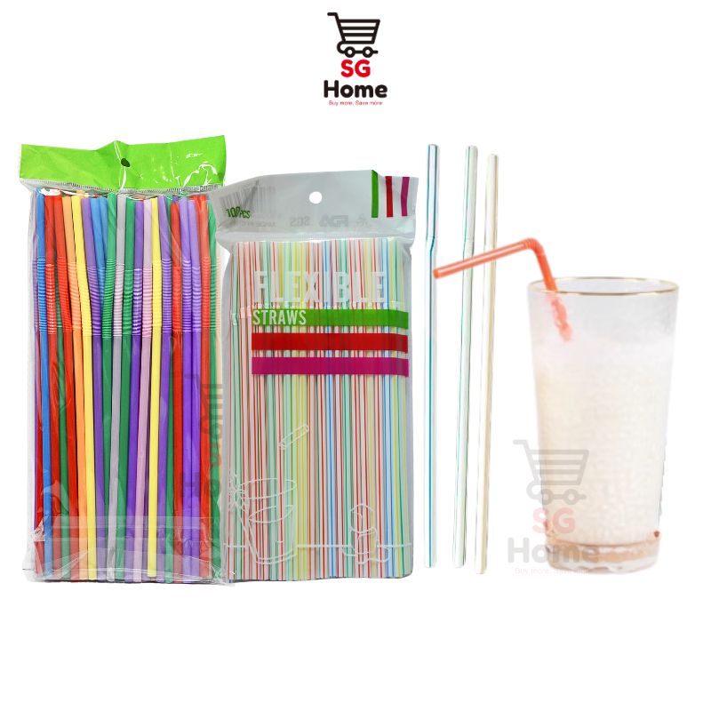Disposable  Straw | Flexible Colourful 100 PCS