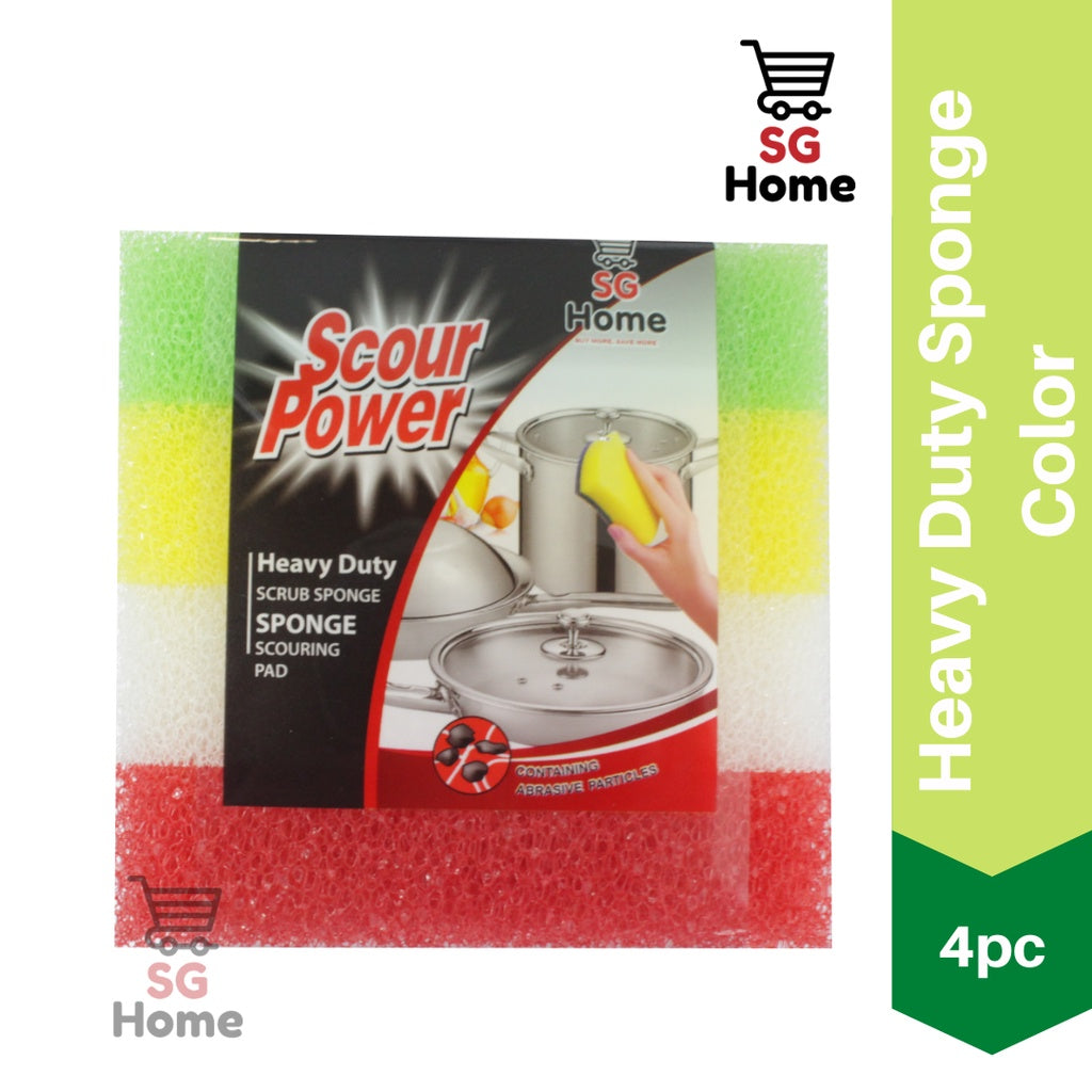 Heavy Duty Scrub Sponge Color Sponge 4pcs