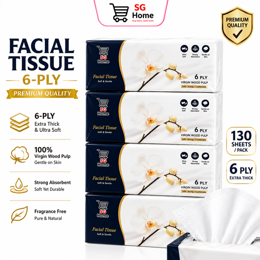 [4 packs] Tissue Paper Soft Packet | Pack Tissues | Tissue Cover Facial Tissue l 100% Virgin Pulp 130 sheets | 3 Ply