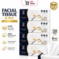 [4 packs] Tissue Paper Soft Packet | Pack Tissues | Tissue Cover Facial Tissue l 100% Virgin Pulp 130 sheets | 3 Ply