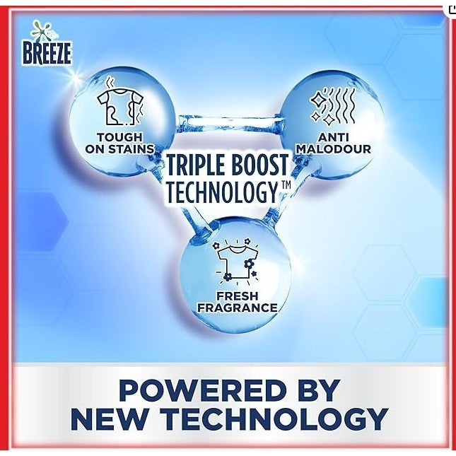 Breeze Liquid Detergent Power Clean Anti-Bacterial and Colour Protect Goodbye Musty 3.6Kg X 4 Bottles/CTN