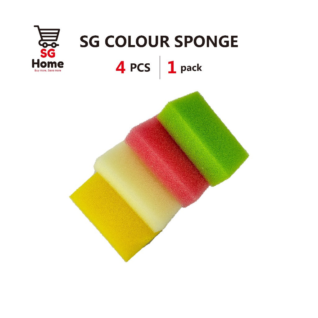 Heavy Duty Scrub Sponge Color Sponge 4pcs