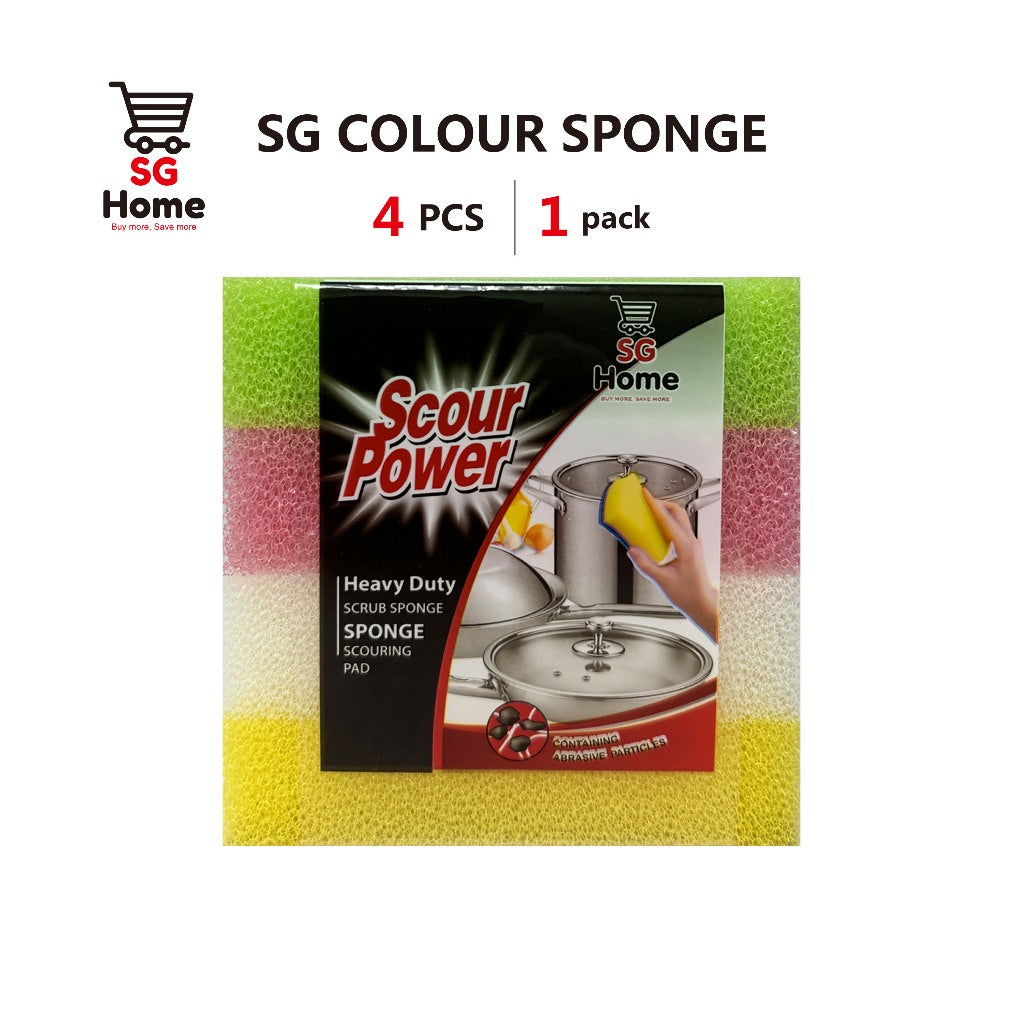 Heavy Duty Scrub Sponge Color Sponge 4pcs
