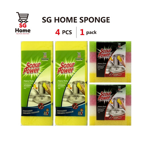 Heavy Duty Scrub Sponge Color Sponge 4pcs