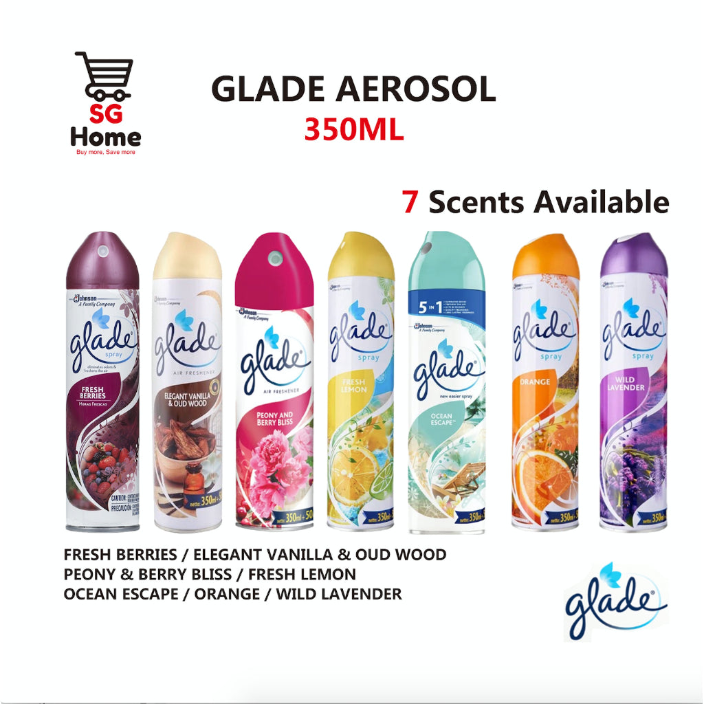 Glade Air Freshener Spray Fragrance Scent Spray Deodorizer Home | Car Ocean Peony Lemon Lavender 350ml [Mix & Match]