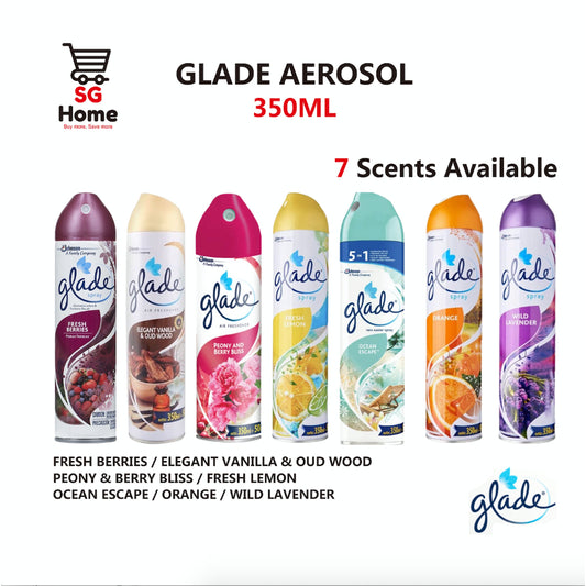Glade Air Freshener Spray Fragrance Scent Spray Deodorizer Home | Car Ocean Peony Lemon Lavender 350ml [Mix & Match]
