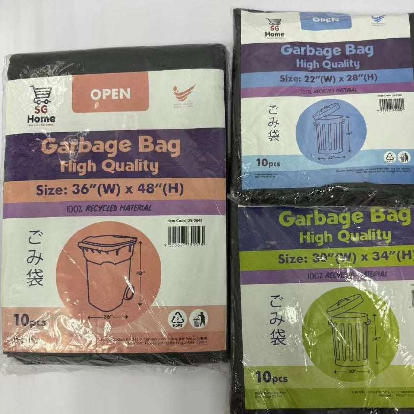 Trash bag Big Garbage bag | Rubbish Bin Bag | Drawstring Home | office | outdoor Recycled Material [Mix]