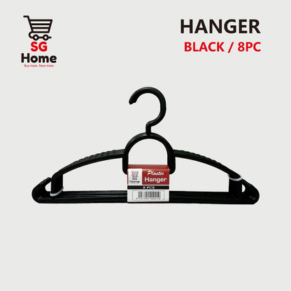 Anti-Slip Hanger Plastic Clothes hanger Non slip  l 8Pcs / Set