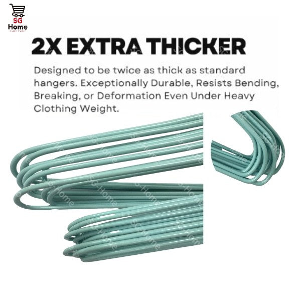 Extra Thick Metal Hanger  Anti-Slip Pvc Stainless Steel  SET