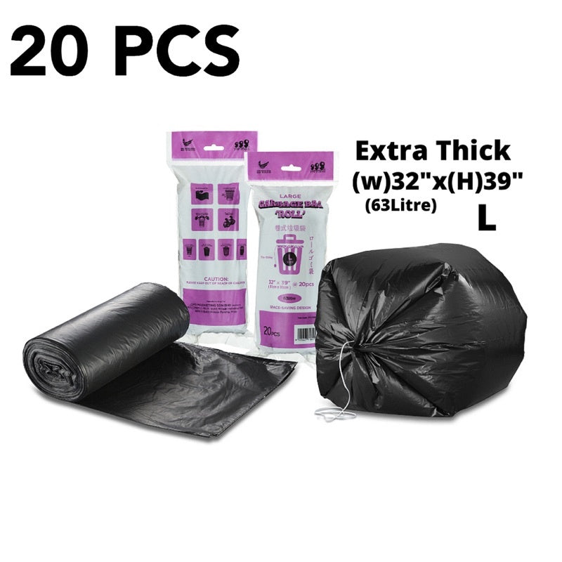 Trash bag Big Garbage bag | Rubbish Bin Bag | Drawstring Home | office | outdoor Recycled Material [Mix]