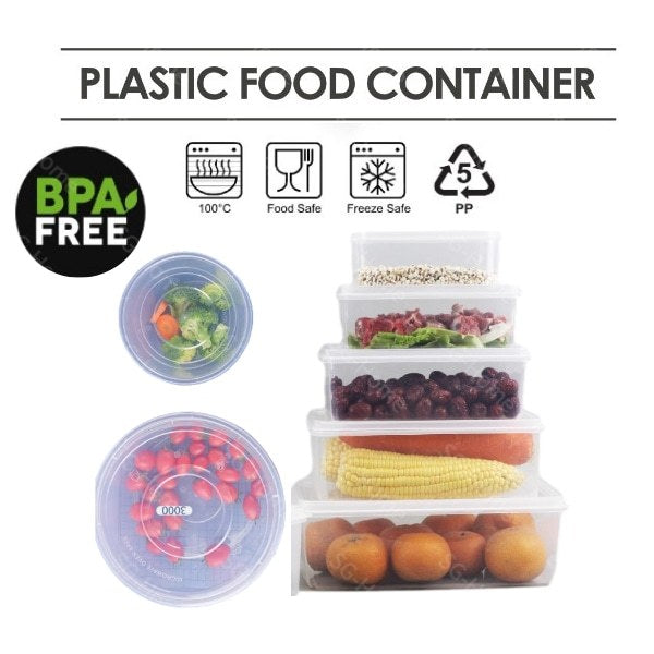 Disposable Plastic Food Container | Takeaway Lunch Box | Food Storage Box | BPA Free
