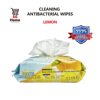 Antibacterial Wipes | Lemon Wet Wipes | Cleaning Wipes wet tissue | Thick Wet Wipes | Xl Large Size | 90 Sheets / pack