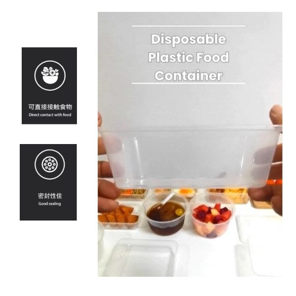 Disposable Plastic Food Container | Takeaway Lunch Box | Food Storage Box | BPA Free