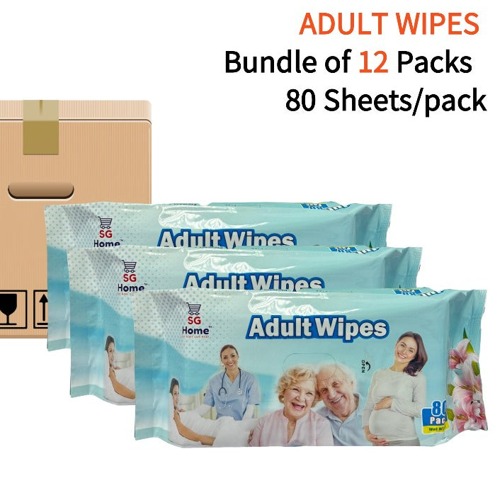 Sg Home Adult wipes Wet Wipes Unscented 80Pcs