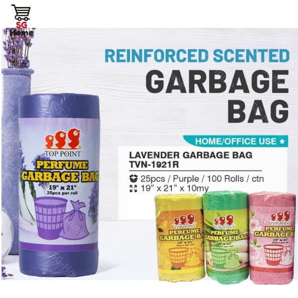 Trash Bags Garbage Bags | Rubbish Bin Bag | Drawstring Kitchen Bag with fragrant | Biodegradable 25 Pcs | Roll