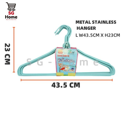 Extra Thick Metal Hanger  Anti-Slip Pvc Stainless Steel  SET