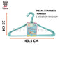 Extra Thick Metal Hanger  Anti-Slip Pvc Stainless Steel  SET