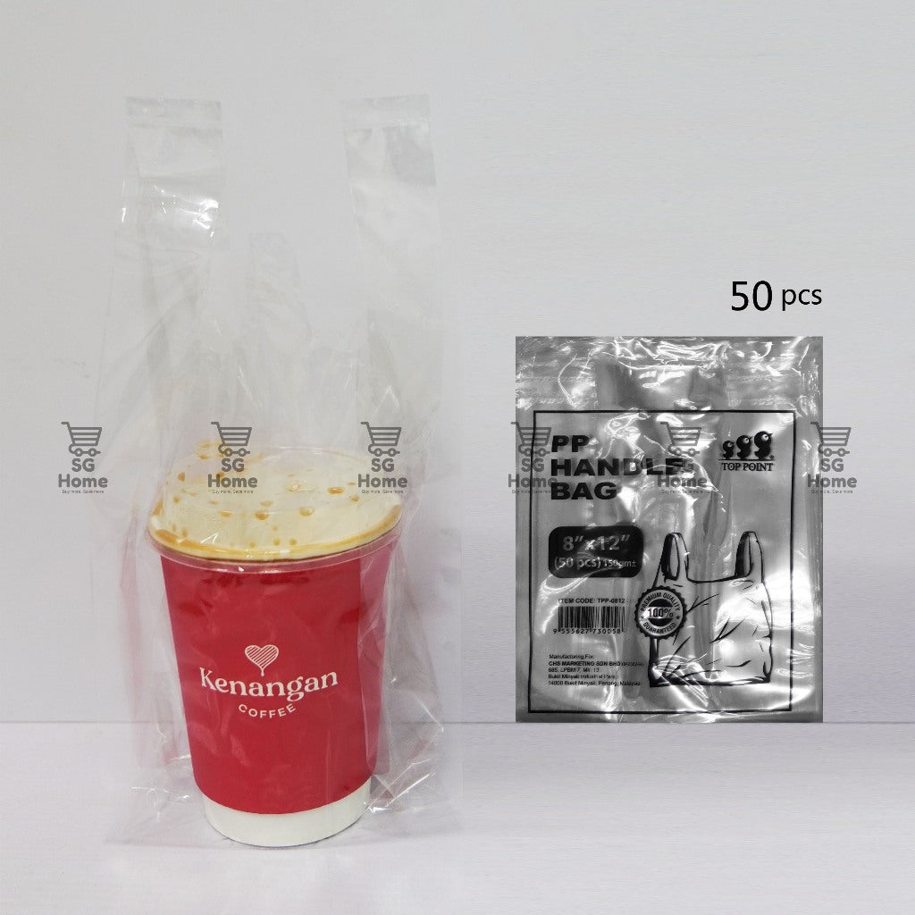 Transparent Plastic Bag | White Plastic Bag | Takeaway bag | Handle Bag | Thick Plastic Bag Trawstring Food Bag