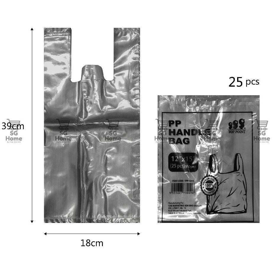 Transparent Plastic Bag | White Plastic Bag | Takeaway bag | Handle Bag | Thick Plastic Bag Trawstring Food Bag