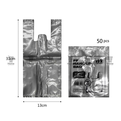 Transparent Plastic Bag | White Plastic Bag | Takeaway bag | Handle Bag | Thick Plastic Bag Trawstring Food Bag