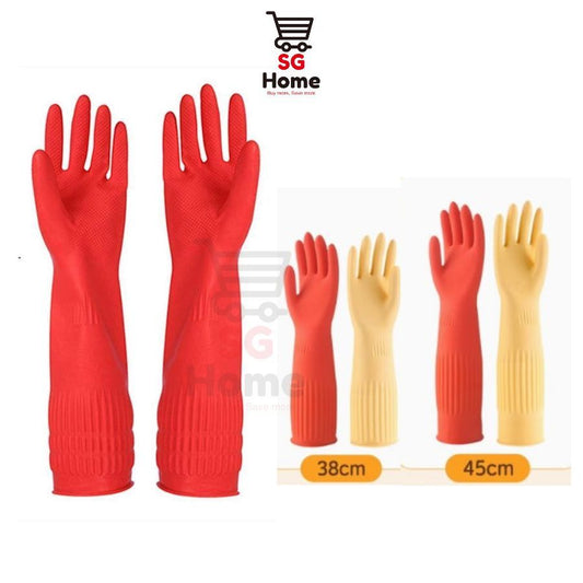 Kitchen Gloves Red Rose Rubber Cleaning Gloves | Multi-Purpose Gloves Protect. Home Dishwashing  38Cm