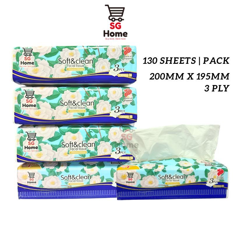 [4 packs] Tissue Paper Soft Packet | Pack Tissues | Tissue Cover Facial Tissue l 100% Virgin Pulp 130 sheets | 3 Ply