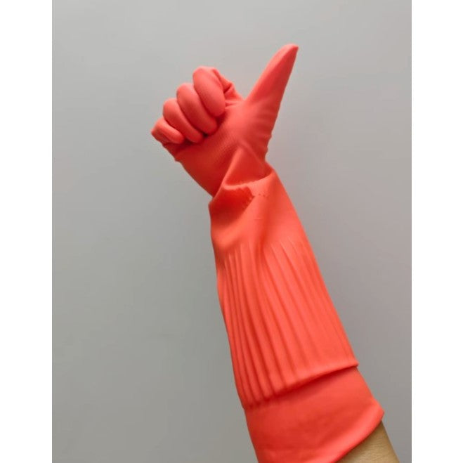 Kitchen Gloves Red Rose Rubber Cleaning Gloves | Multi-Purpose Gloves Protect. Home Dishwashing  38Cm