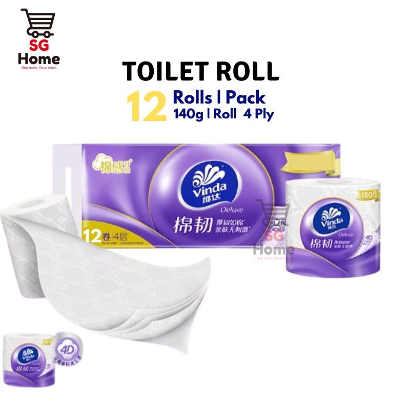 VINDA Toilet Roll Toilet Paper Sensitive Skin 100% Virgin Wood 4ply