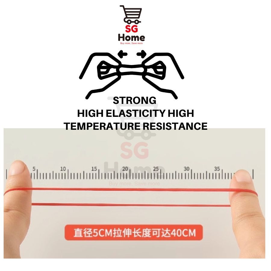 Elastic Rubber Bands | Red Standard Rubber Bands 90g | Pack 200pcs