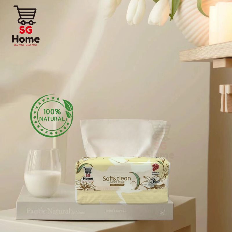 Tissue Packet | 3 Ply Tissue Paper |100% Virgin Wood Pulp | 130 Sheets/Pack X 60Packs CTN