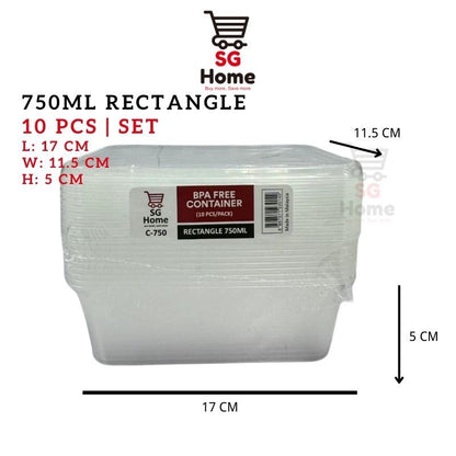 Disposable Plastic Food Container | Takeaway Lunch Box | Food Storage Box | BPA Free